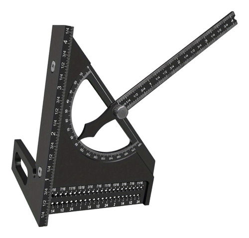 Regla Triangular Cuadrada, Multiángulo Ajustable, Negro