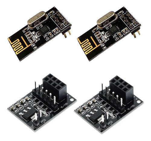 2 Placa Alimentação 5v + 2 Módulo Nrf24l01 Para Arduino +