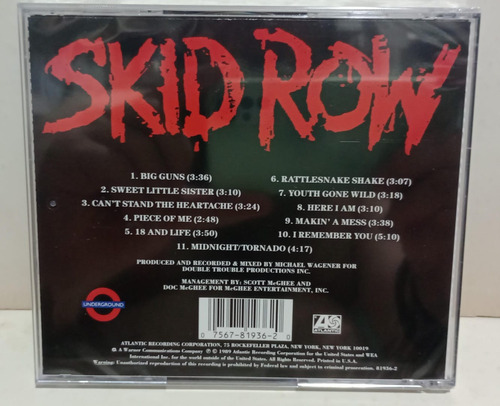 Cd Skid Row / Skid Row ( Lacrado)
