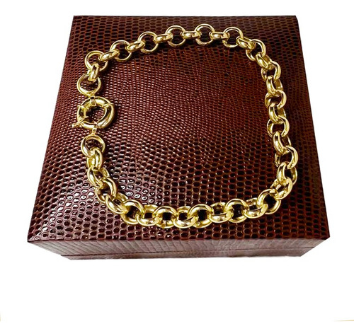 Pulseira Elo Português 12 Gramas 8mm Ouro 18k 750