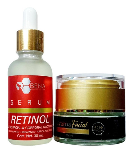 Serum Facial Retinol Y Crema Hidratante Facial Men Kit Bena