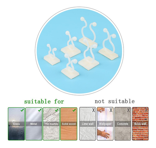 Clips De Pared Autoadhesivos Para Escalada De Plantas 100