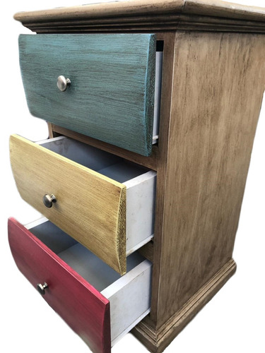 Cómoda Búro Cajonera Mueble Pino Madera Maciza Con Rieles 