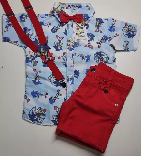 Conjunto Sonic Infantil Fantasia Aniversario