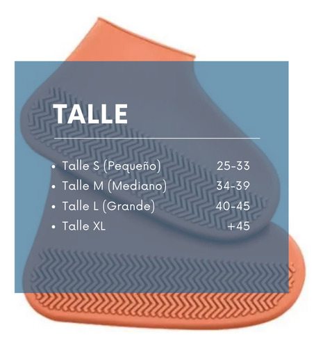 Cubre Zapato Silicona Impermeable Lluvia Naranja Naranja M