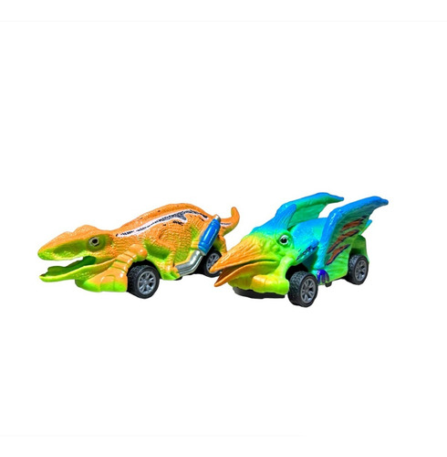 Imagen 2 de 8 de Auto X2 Dinosaurio Rex Coche Arrastre Pull Back