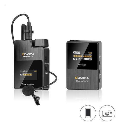 Sistema Digital Microfone Comica Boomx-d D1 Sem Fio Câmeras Cor Preto