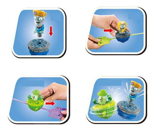 Imagen 3 de 3 de Set Juguetes Plantas Vs Zombies Pirinola Niños Log-on