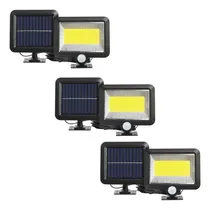 Comprar Set 3 Focos Lamparas Led Exterior Panel Solar Sensor Movimie