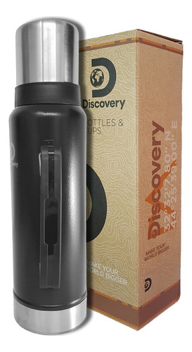Termo Discovery De Acero Inoxidable 1.3 Litros Mate Camping Color Verde