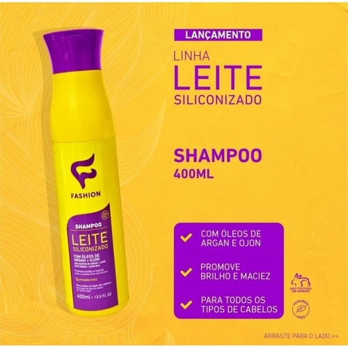 12 Shampooo + 12 Condicionador Leite Siliconizado Fashion