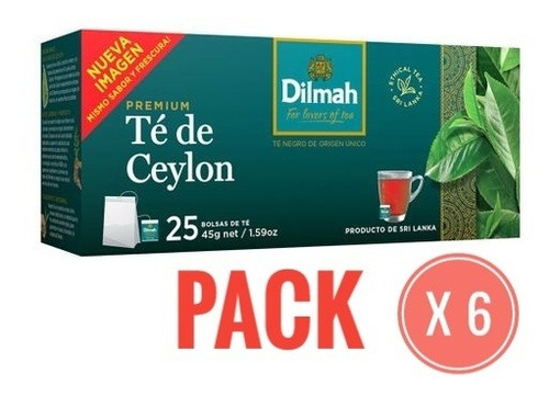 Pack 6 Cajitas De Té Ceylan Dilmah
