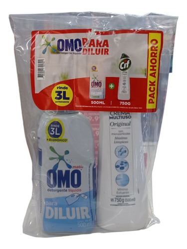 Pack De Ahorra 1 Detergente Omo Para Diluir + 1cif Original