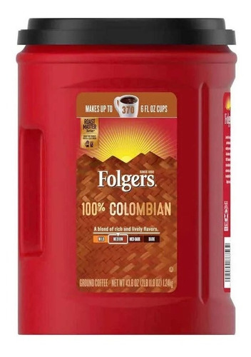 Café Molido Folgers 100%colombian 1.140kg Americano Impor
