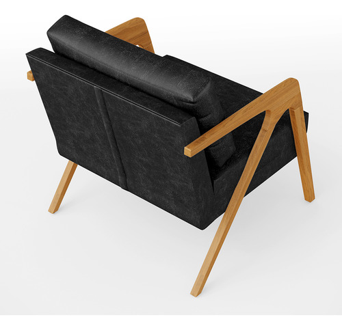 Kit 04 Poltronas Pietra Couríssimo Preto Brilho Desenho do tecido Liso