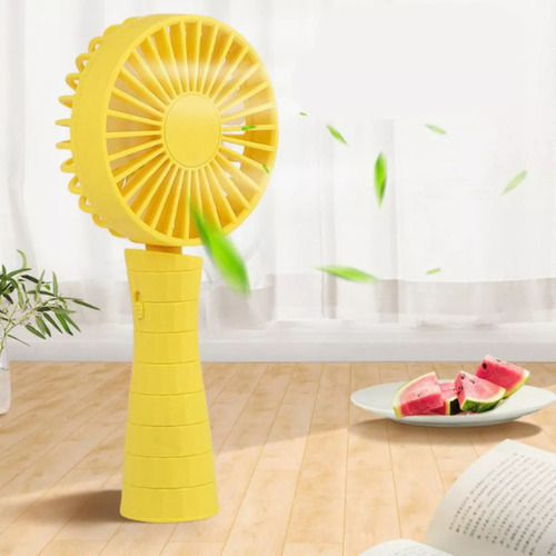 Mini Ventilador Portatil De Mano Usb Recargable Con Luz Led 2 Velocidades
