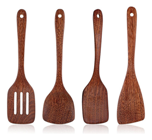 Cobee 4 Piezas Espátula De Madera Para Cocinar, Utensilios D