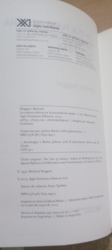 Libro La Cultura Obrera En La Sociedad De Masas, Siglo Xxi