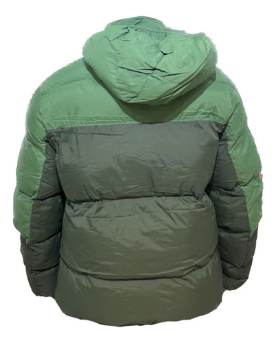 Campera Hombre Combinada Capucha Desmontable Puffer Inflada