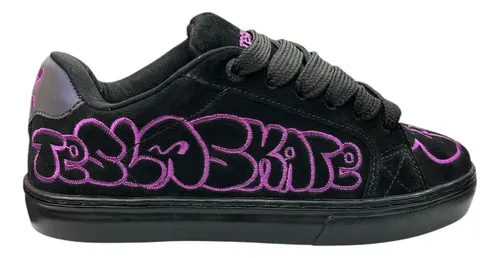Tenis Tesla Hertz Art Preto E Roxo Refletivo - Original - R$ 275