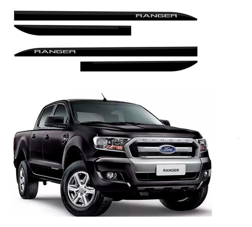 Friso Lateral Ford Ranger 2017 A 2022 Preto Gales