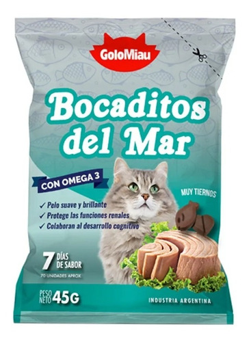 Bocaditos Golomiau Para Gatos Sabor Del Mar X 45 Gr