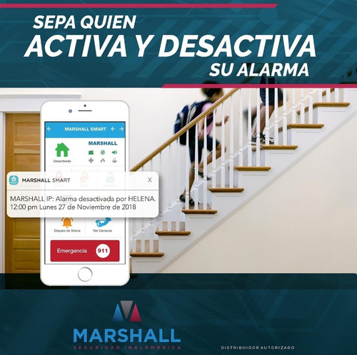 Kit Alarma Marshall Ip Inalambrica Sensores Magneticos Wifi