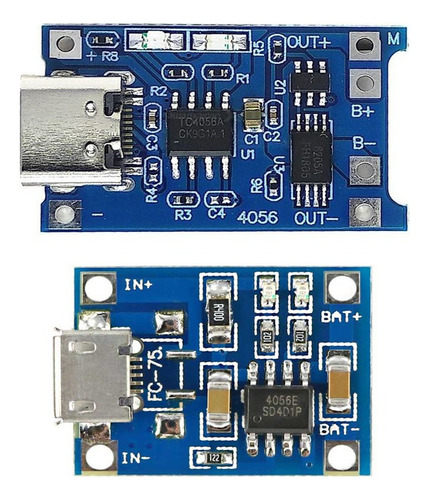 Módulo De Carga Batería De Litio Tp4056 Usb C / Micro Usb