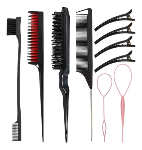 Set Of Combs For Combing And Braiding Hair,ten-piece Suit