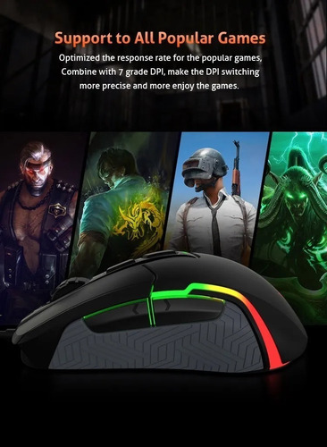 Imagen 8 de 10 de Mouse Gamer Meetion Pro Gaming G3360 Con Luz Rg