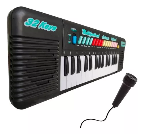 TECLADO INFANTIL PIANO BRINQUEDO MUSICAL COM KARAOKE E MICROFONE PARA  CRIANÇAS