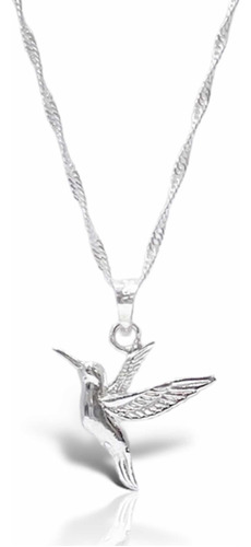 Colgante De Colibrí + Cadena De Plata