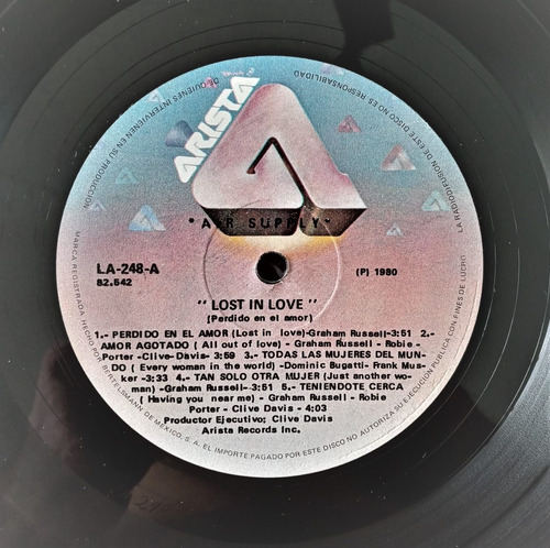 Air Supply Lp Lost In Love (Usado)