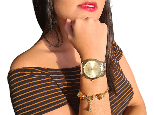 Relogios Femininos Baratos Com Pulseira Dourada Semijoia