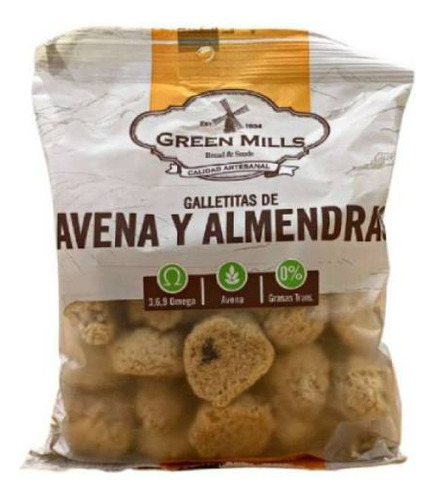 Galletas De Avena Y Almendras X 250 Gs - Green Mills