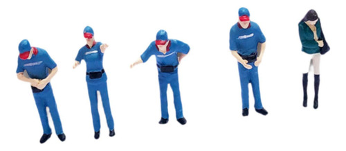 5 Modelos De Personas En Escala 1/64, Figuras Conjunto Azul