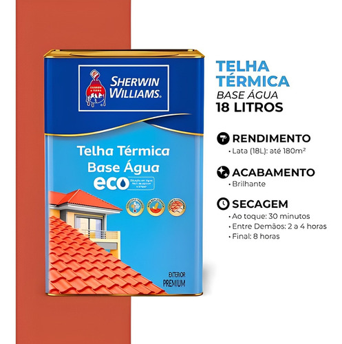 Sherwin Willian Tinta Telha Térmica Base Agua Metalatex 18l Acabamento Brilhante Cor Cerâmica Ônix