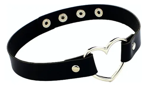 comprar Collar Gótico Corazón Eco Cuero Sintético Chocker Punk