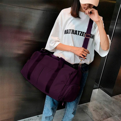 Mochila Gimnasio Deportiva Gran Capacidad Resistente Ligera Color Violeta
