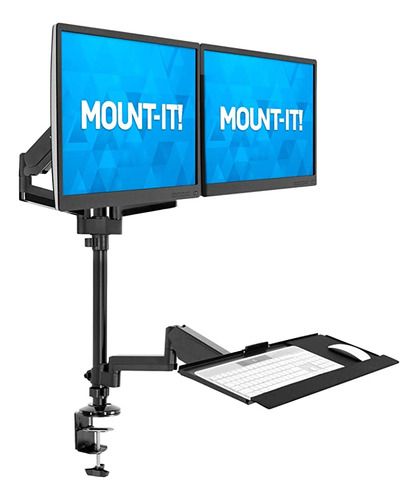 Mount-it - Soporte Para Monitor Doble (2 Pantallas De Hasta.