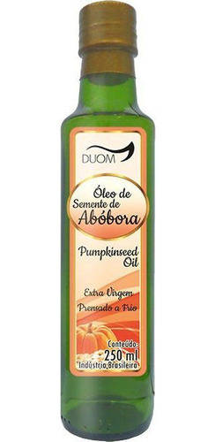 Óleo De Semente De Abóbora 250ml Duom Ômegas 6 Extra Virgem