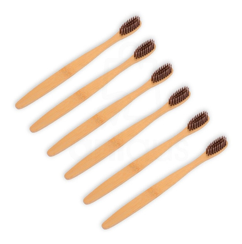 Cepillos X6 De Dientes Bambu Ecológico Gingivitis Suaves