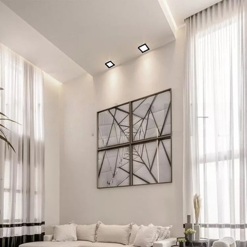 Foco Panel Led 18w Plafón Cuadrado 22x22cm Embutido Negro X3u Luz Neutra 4000°k Demasled