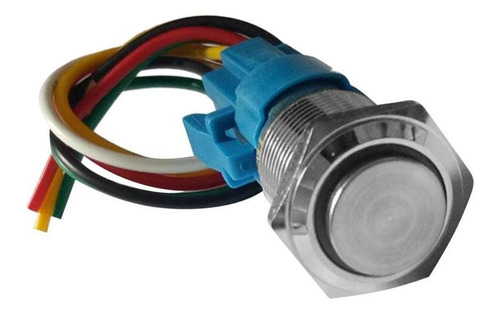 Interruptor De Botón De Autobloqueo Led 16mm Ip65 Blanco