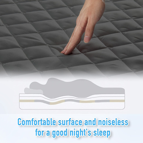 Mattress Pad Protector Hyleory Queen Size Waterproof Dark Gr