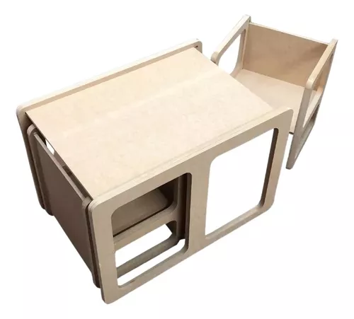 Conjunto Mesa y silla evolutiva infantil de madera - Montessori
