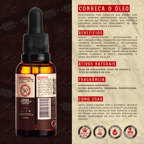 Kit Produtos Shampoo Balm Oleo Cheiroso Pente Barba De Macho