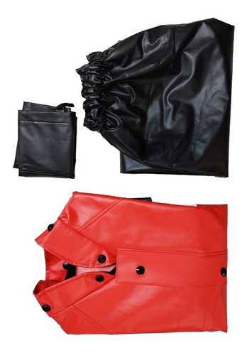 Imagen 10 de 10 de Impermeable Rojo Para Motociclista C/reflejantes Impermexa