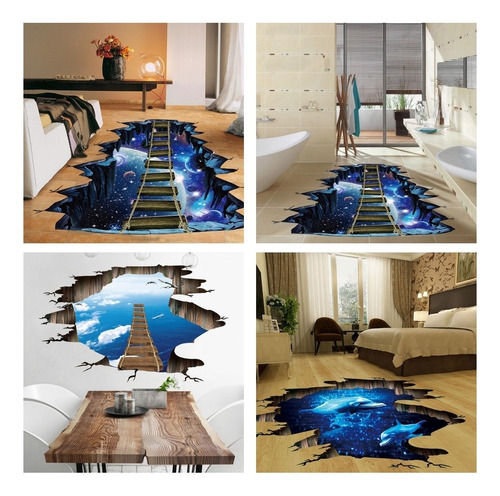 Imagen 6 de 6 de Autoadhesivo Impermeable Diy 3d Stier Mural F/escalera Piso