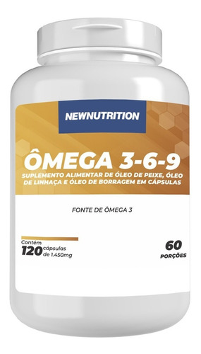 Suplemento em cápsula NewNutrition  Ômega 3-6-9 ácidos graxos essenciais Ômega 3-6-9 em pote de 0.174g 120 un